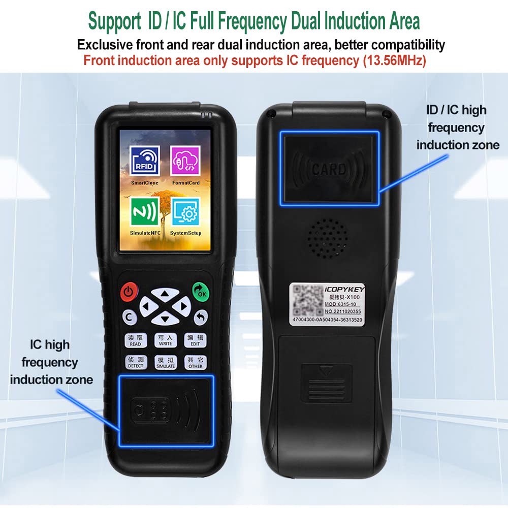 HERNAS 무료 소프트웨어 RFID 리더 라이터 복제기, NFC 리더, 다중 주파수 스마트 카드 프로그래머, 도어락 포브스 키 클론, 쓰기 가능한 포함, 액세스 제어 전용 - 상세 이미지 3