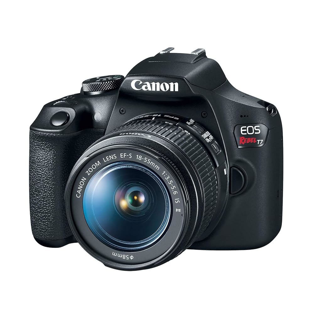 18-55mm 렌즈가 장착된 캐논 EOS 레벨 T7 DSLR 카메라(블랙) (갱신) 5 Standalone - 상품 이미지