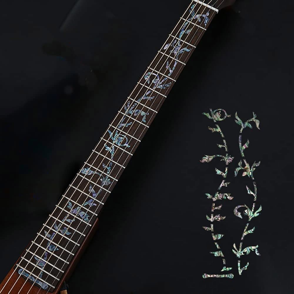 알니코프 기타 프렛보드 마커 인레이 스티커, 베이스 어쿠스틱 일렉트릭 기타용 DIY 넥 트리 오브 라이프, 아바론 블루 - 상품 이미지