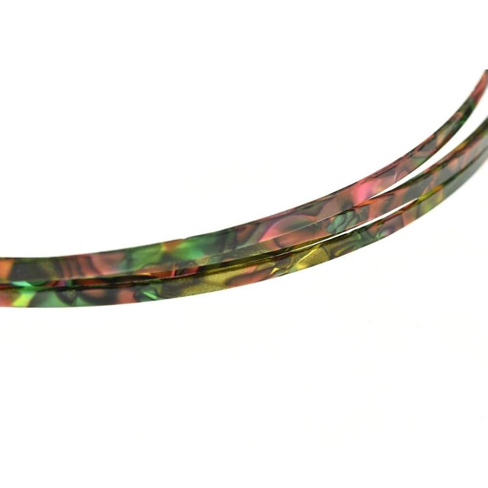 어쿠스틱 또는 클래식 기타 그린 펄을 위한 KAISH 팩 2 바인딩 퍼플링 스트립 1650x5x1.5mm 2pcs Abalone Pearl - 상세 이미지 3
