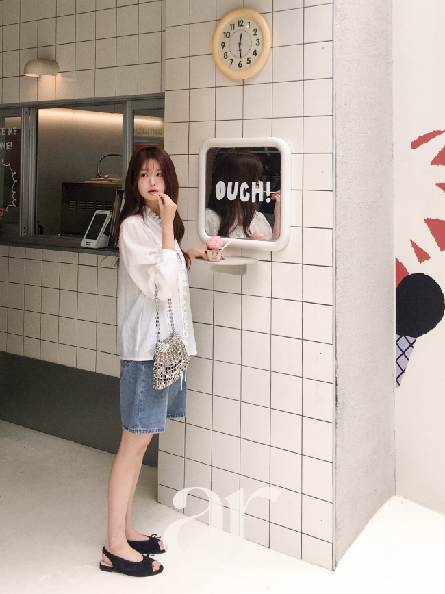 빈티지 4부 데님 반바지 쇼츠 ps5857 이미지 4