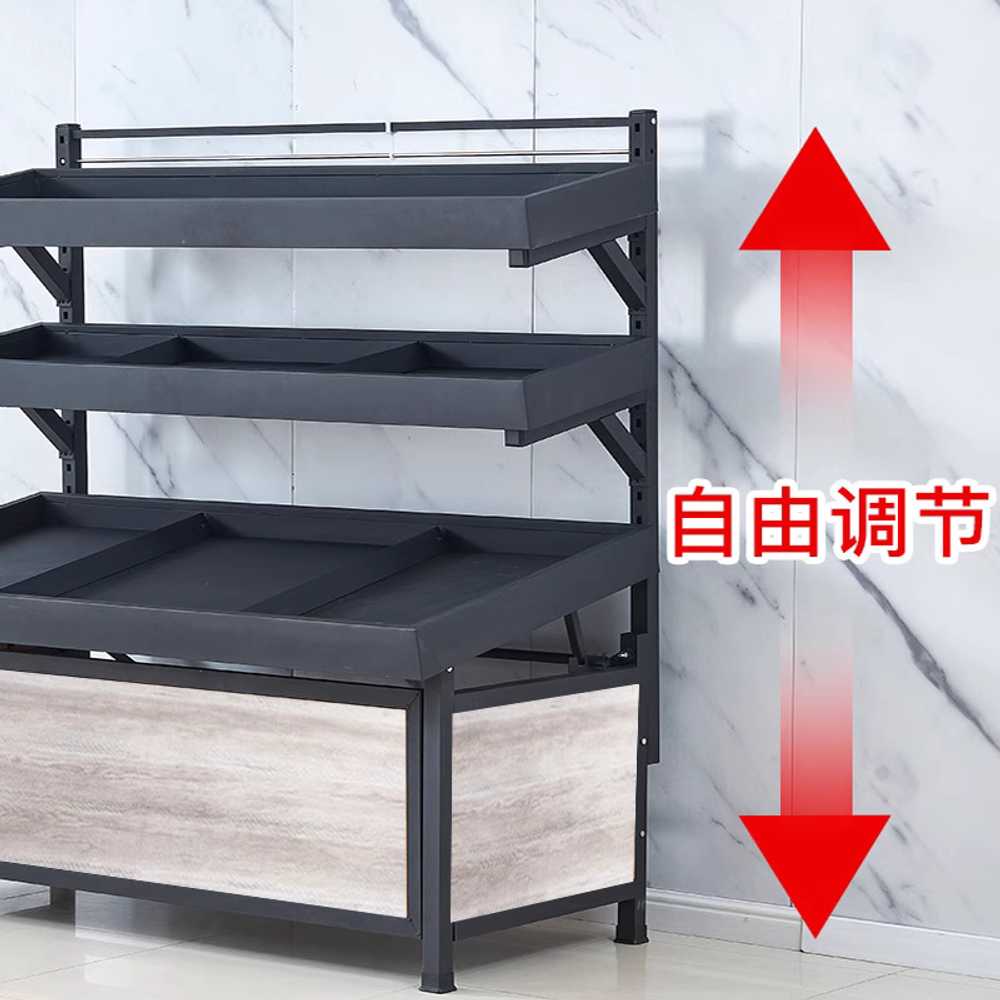 매대 가판대 거치대 빵 과일 진열대 슈퍼마켓 마트 2단 원목 120x80 - 상세 이미지 5