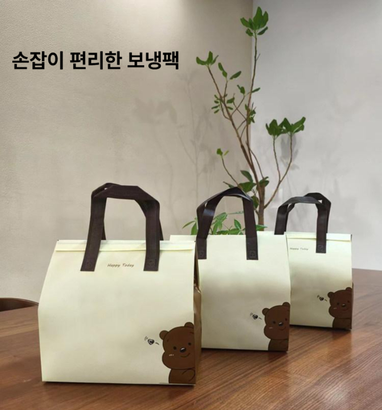 은박 보냉팩 손잡이 알루미늄 보냉백 일회용 배달용 포장봉투 실버 대형 포 컵 50개 - 상세 이미지 3