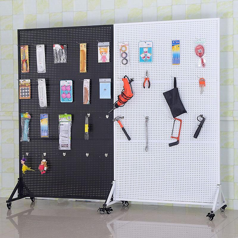 철제 파티션 타공 사무실 데코 인테리어 진열대 이동식 50x100cm 화이트 - 상세 이미지 3