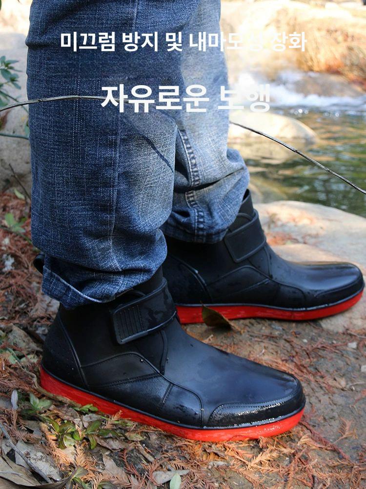 작업 장화 고무 반장화 남성용 세차 주방 워킹 안전화 미끄럼방지 선상 낚시용 레인부츠 - 상세 이미지 5
