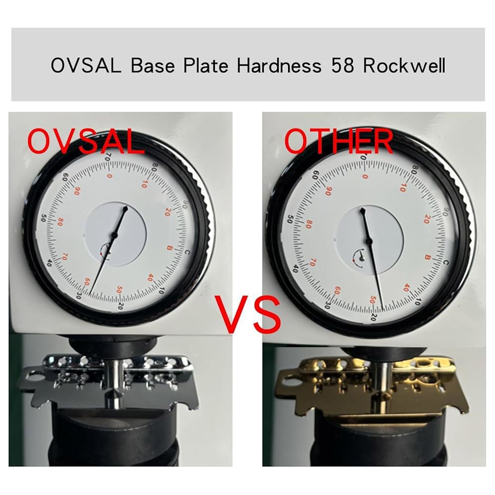 OVSAL 10.8mm 전기 기타 브리지 아연 합금 새들 블록 스테인리스 강판 2 포인트 트레몰로 브리지, 6줄 Start St 교체 부품(크롬)과 호환 가능 Black - 상세 이미지 2
