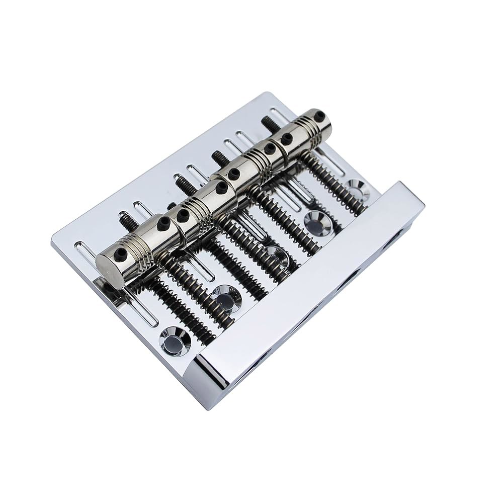 4현 재즈 일렉트릭 베이스 CNC 기계식(GB403, 크롬)을 위한 빈티지 브라스 새들 테일피스 교체용 가이커 고질량 브릿지 Rainbow Chameleon - 상세 이미지 3