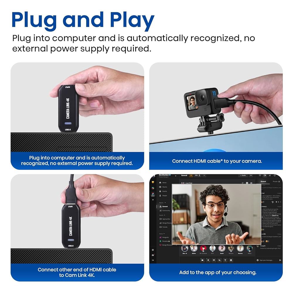 DigitPro Cam 링크 4K USB 캡처 카드 u2013 HDMI와 3.0, 현미경용 플러그 앤 플레이, DSLR, 전자 수리 및 정밀 작업, 라이브 스트리밍 OBS / Zo - 상세 이미지 3