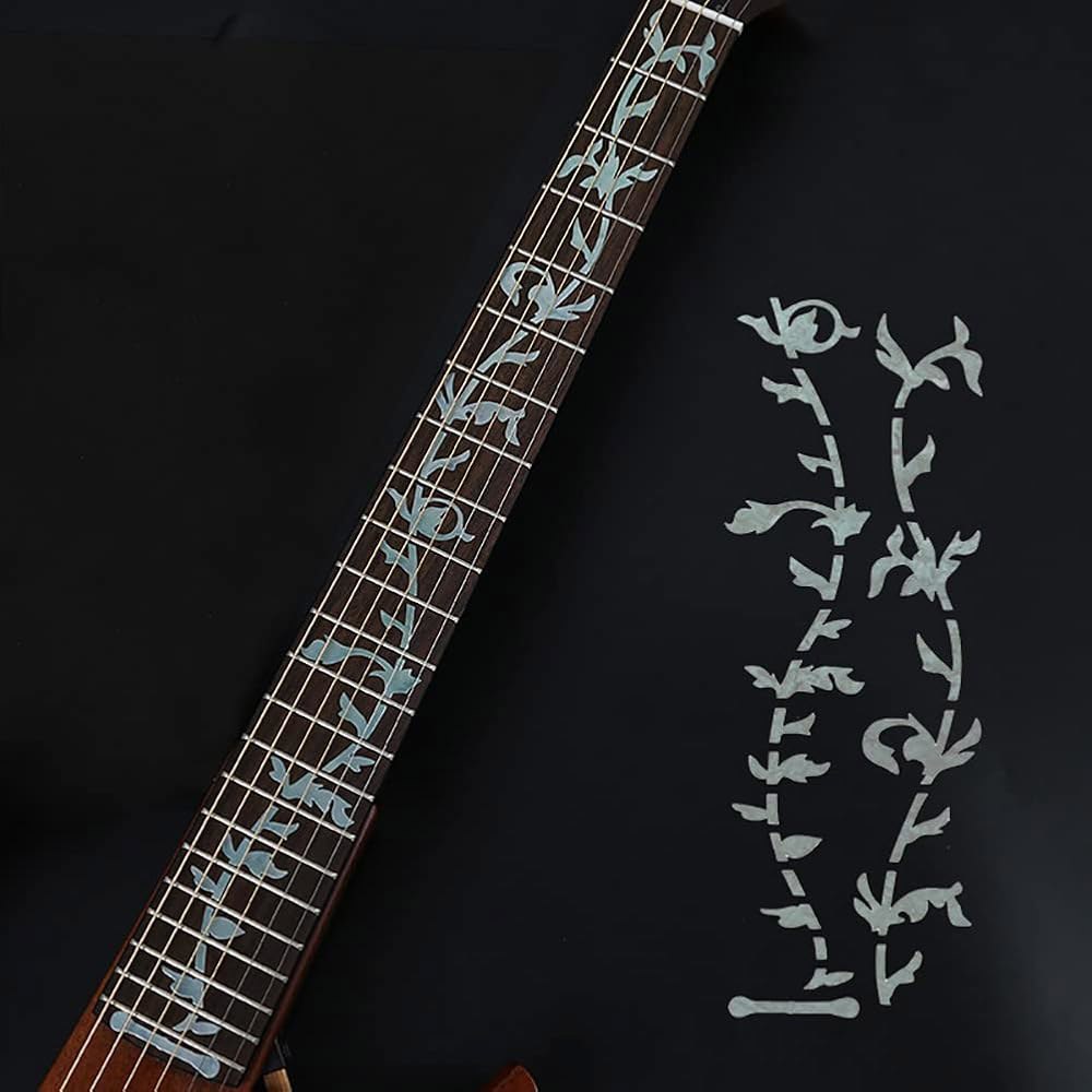 알니코프 기타 프렛보드 마커 인레이 스티커, 베이스 어쿠스틱 일렉트릭 기타용 DIY 넥 트리 오브 라이프, 화이트 - 상품 이미지