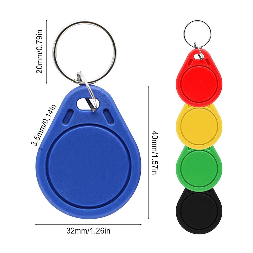 Aepiraza 50Pcs 125kHz RFID 쓰기 가능 재작성 가능한 T5577 Fob 태그, 키 근접 ID 카드 토큰 태그(다색) Blue - 상세 이미지 2
