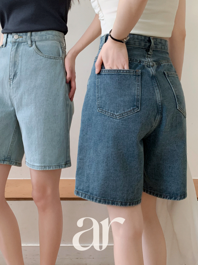 빈티지 4부 데님 반바지 쇼츠 ps5857 이미지 2