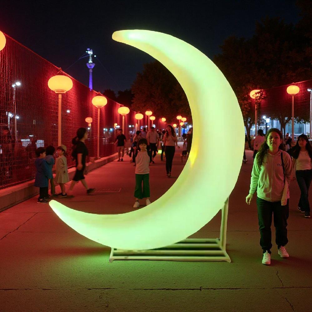 LED 달 조명 야외 모양 방수 경관 포토존 장식 직접 전기/충전식 - 100CM 60W - 상세 이미지 3