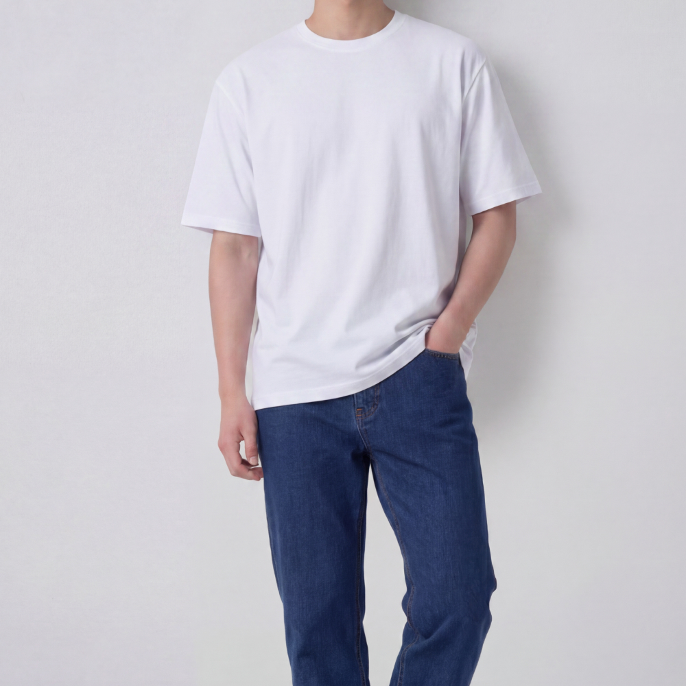 1+1+1 흰색티셔츠 20수반팔티 오버핏반팔 이미지 4