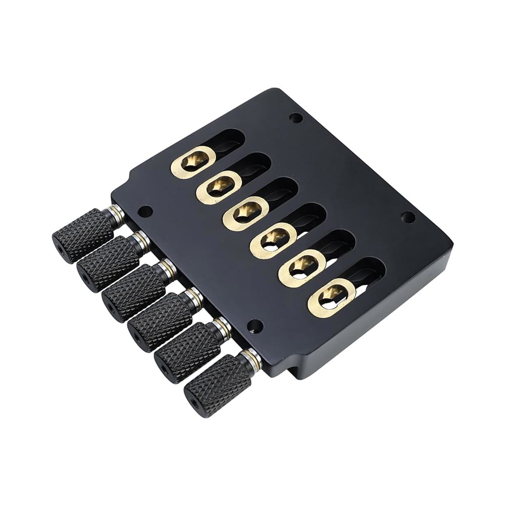 OVSAL 헤드리스 일렉트릭 기타 브리지와 황동 새들 고정 브리지 6줄 교체 부품 매트 블랙 Zinc Alloy Black - 상세 이미지 2