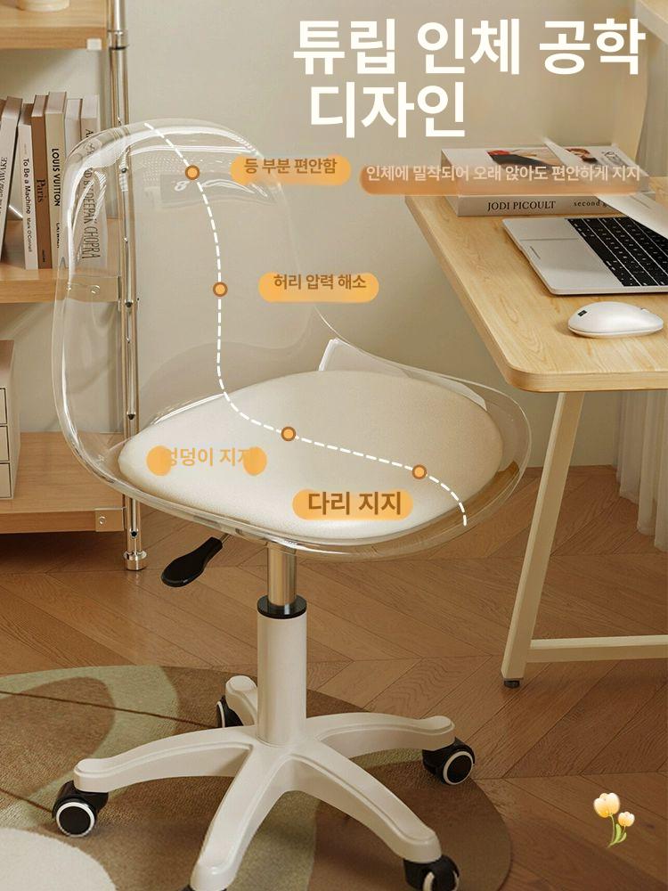 투명 의자 아크릴 등받이 심플한 북유럽풍 카페체어 크리스탈 인테리어 - 상세 이미지 3