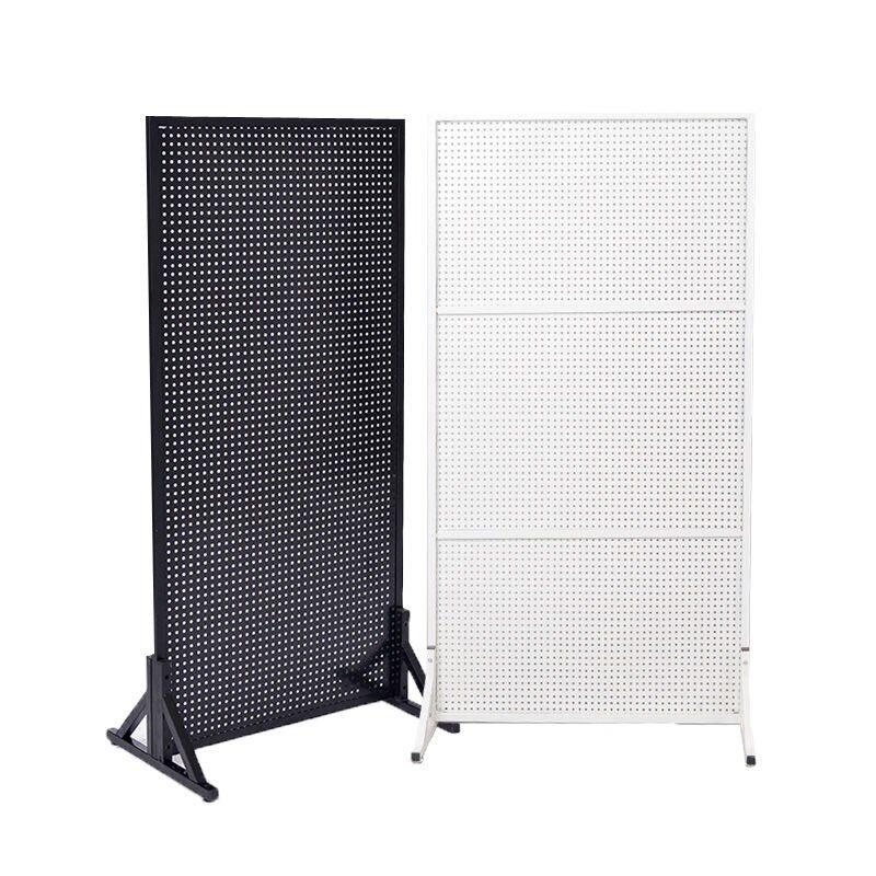 철제 파티션 타공 사무실 데코 인테리어 진열대 이동식 50x100cm 화이트 - 상세 이미지 5