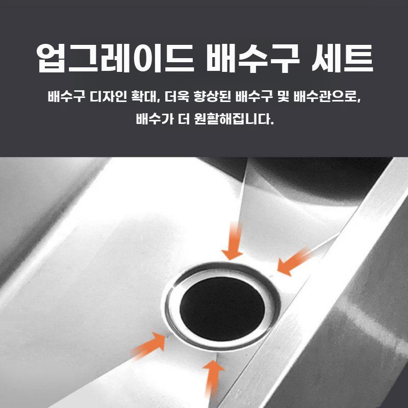 스테인리스 대걸레 세척 싱크대 세척통 발코니 화장실 A.(201)450x410x550높이150 - 상세 이미지 4
