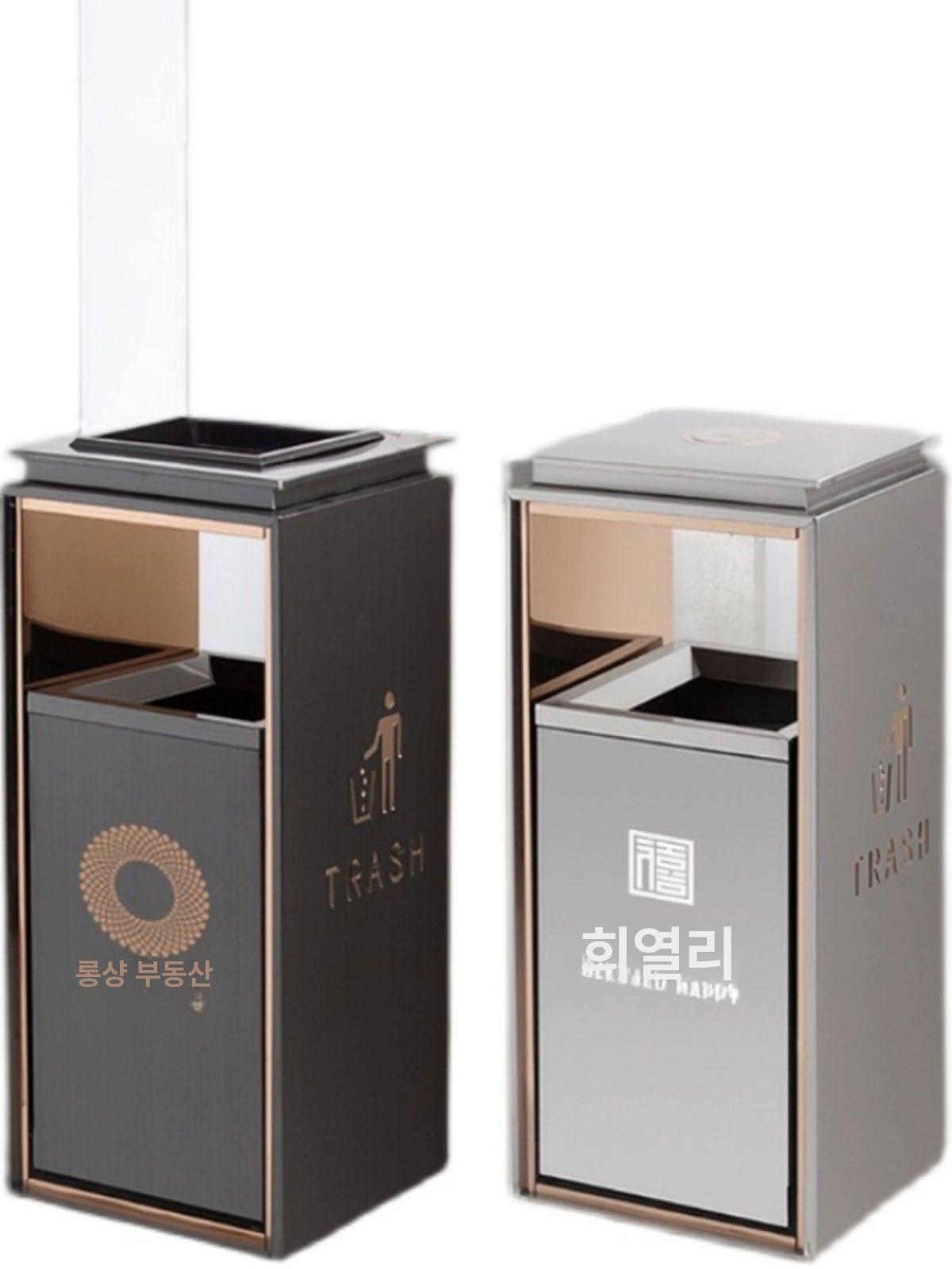 대용량 재떨이 꽁초통 스테인리스 흡연장 야외용 업소용 빌딩 스탠드형 - 상세 이미지 5