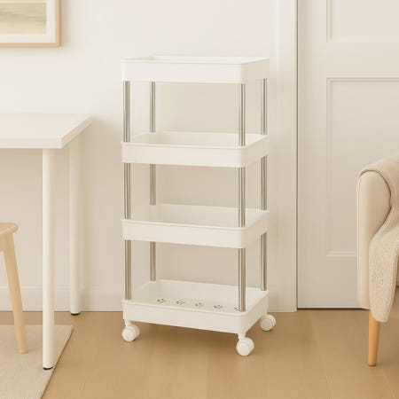 포다랑 4단 이동식 선반 폭22cm 스틸봉 기저귀수납 좁은공간수납