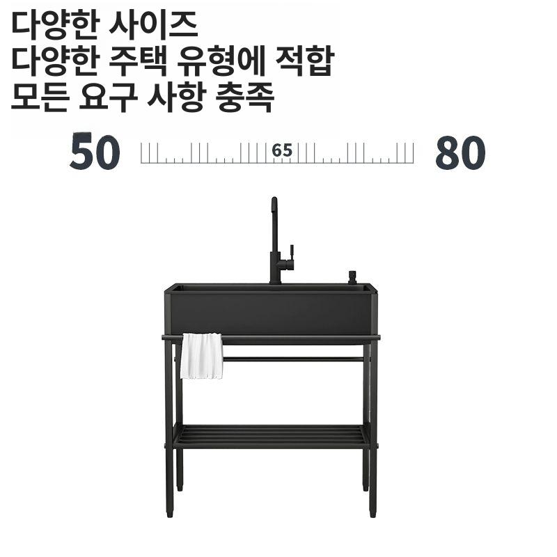 간이 싱크대 미니 세면대 사무실 싱크볼 인테리어 원룸 개수대 스테인레스 스틸 - 상세 이미지 2