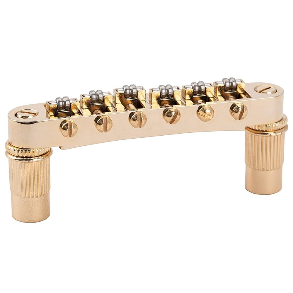 레스폴 LP SG 일렉트릭 기타, 골드를 위한 M8 포스트가 있는 Musicly Pro 52mm 기타 롤러 새들 브리지 튜닝-O-매틱 Gold - 상품 이미지