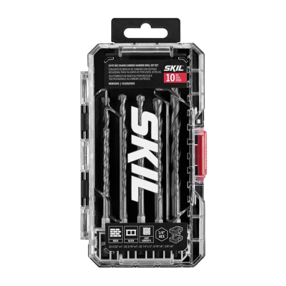 SKIL 10개 헥스 섕크 카바이드 해머 드릴 비트 세트-MDB5000 One Size - 상품 이미지