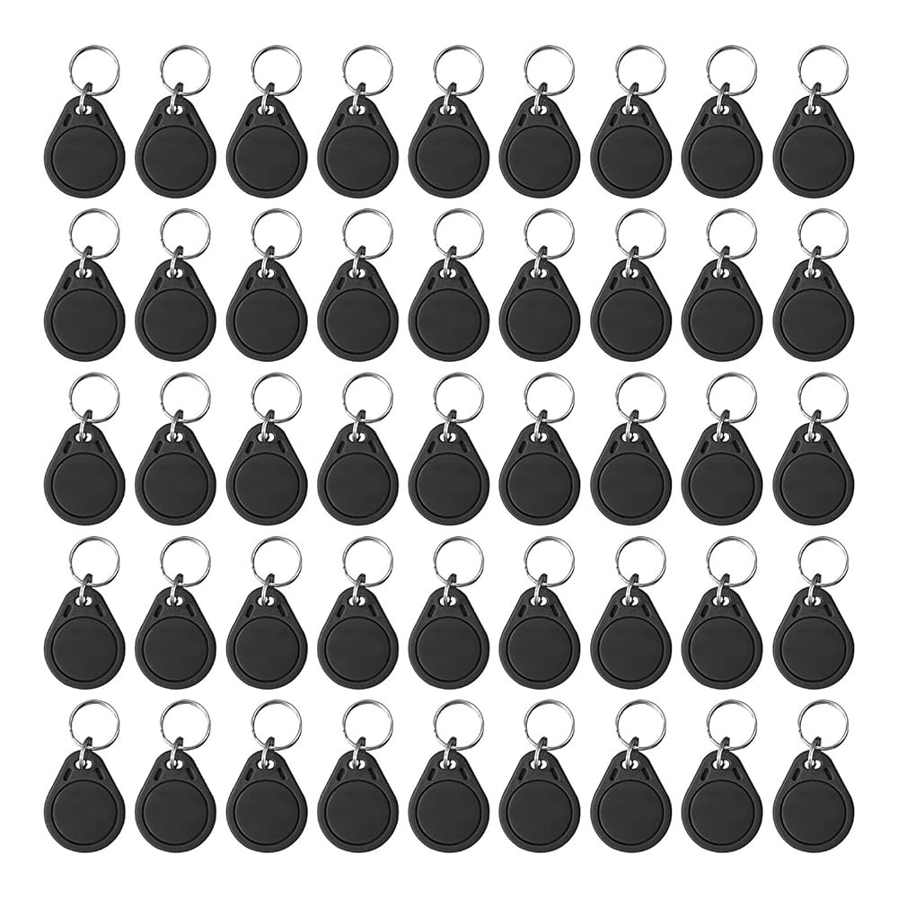 100PCS 13.56MHz UID 키포브 IC RFID 토큰 NFC 태그 재작성 및 쓰기 가능 접근 제어 키카드 진입 시스템용 - 상품 이미지