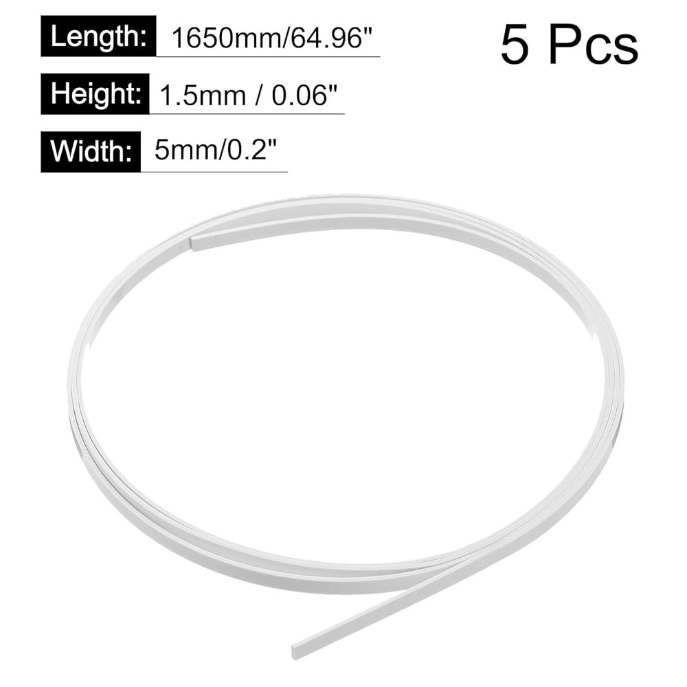 메카닉시티 5개 플라스틱 바인딩 퍼플링 스트립 1650x5x1.5mm 어쿠스틱 클래식 기타 부품 액세서리용 엣지 트림 퓨어 화이트 Pure White - 상세 이미지 2