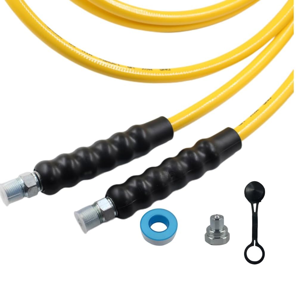 LX 유압 10 10000psi 고압 호스 CH-604 커플러 3/8 NPT 스레드 어셈블리, 1/4 ID x 10피트(Yellow, 10000 PSI 3/8 - 상세 이미지 3