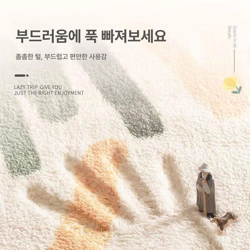 직사각형러그 긴카페트 긴러그 깔끔한 바닥 카펫 입구 안방 - 상세 이미지 3
