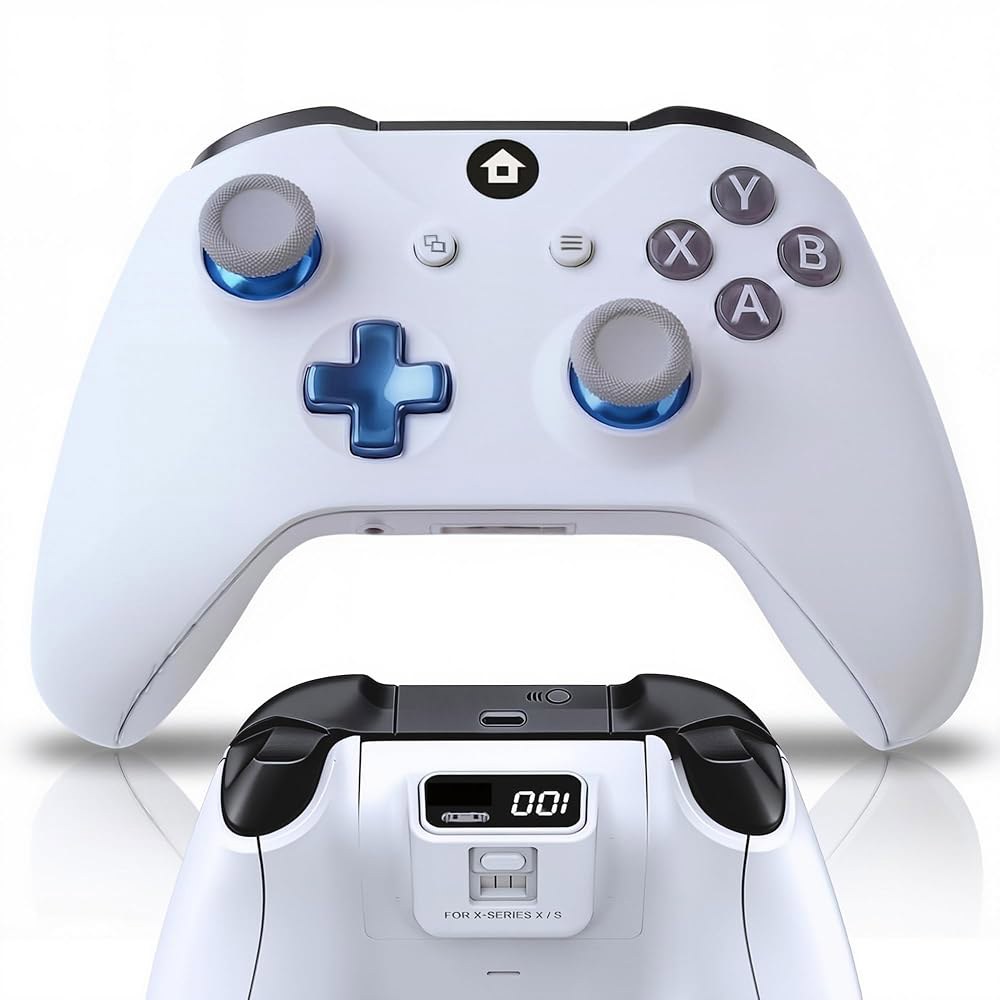 Xbox Series X S, One 및 Windows PC와 호환되는 UT2 무선 컨트롤러, 1400mAh 충전식 배터리가 장착된 블루투스 게이밍 LED 전원 디스플레이, 듀얼 - 상품 이미지