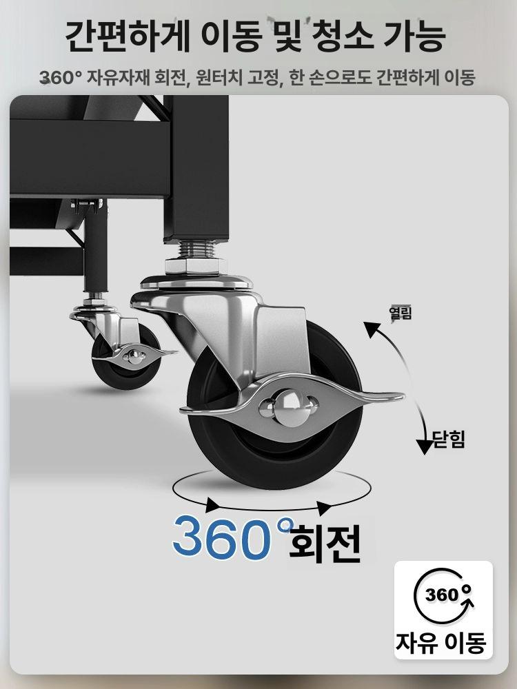 무볼트 철제 선반 원터치 앵글 펜트리 선반장 탄소강 수납장 철제접이식폴딩다용도무볼트 웨건 - 상세 이미지 5