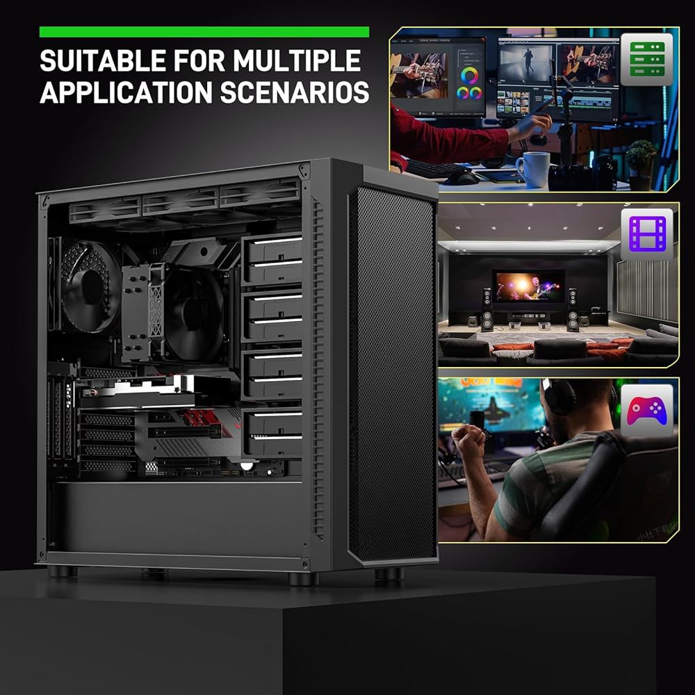 다크락 클래식코 맥스 스토리지 마스터 E-ATX 컴퓨터 케이스, 4x120mm 블랙 팬, 10x3.5 HDD+3 x2.5 SDD USB 3.0 준비, 360mm 라디에이터 지원, - 상세 이미지 2