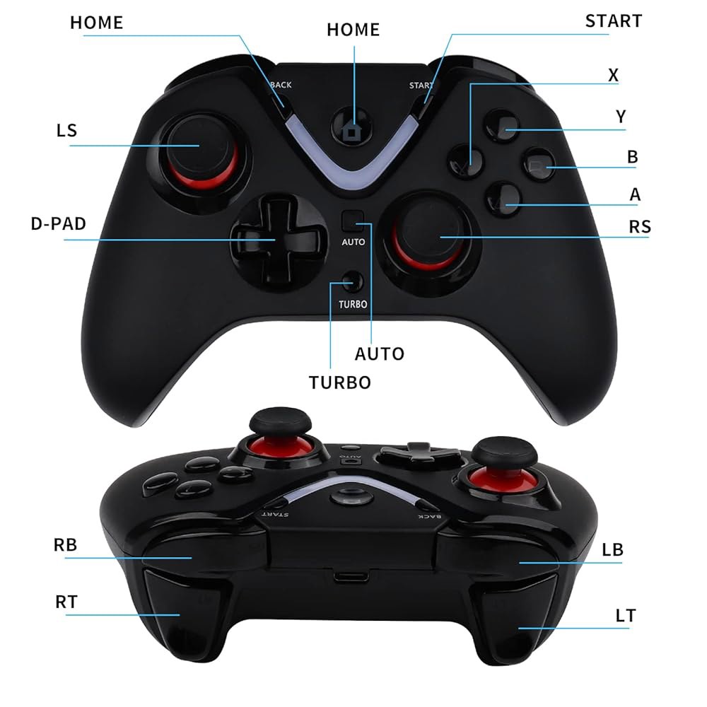 LED 조명이 있는 로토문 무선 게임 컨트롤러, Xbox One S/X, Series S/X 게이밍 게임패드, 2.4G 어댑터가 리모컨, 충전식 배터리와 호환됩니다 Black - 상세 이미지 2