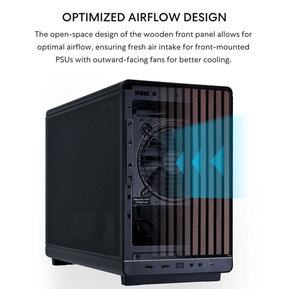 리안 리 A3-mATX-WD-26.3L 마이크로 폼 팩터 섀시-팬 포함 없음-M-ATX, ITX 마더보드-DAN 케이스 콜라보레이션-우드 전면 패널-블랙(A3X-WD)을 위한 36 - 상세 이미지 2