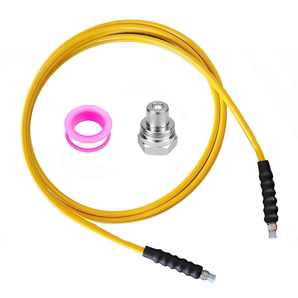 10000psi 고압 유압 호스, 1/4인치 ID x 6피트 산업용 압력 CH-604 커플러, 3/8인치 스레드 호스 어셈블리, 72인치, NPTF, 경량 - 상품 이미지