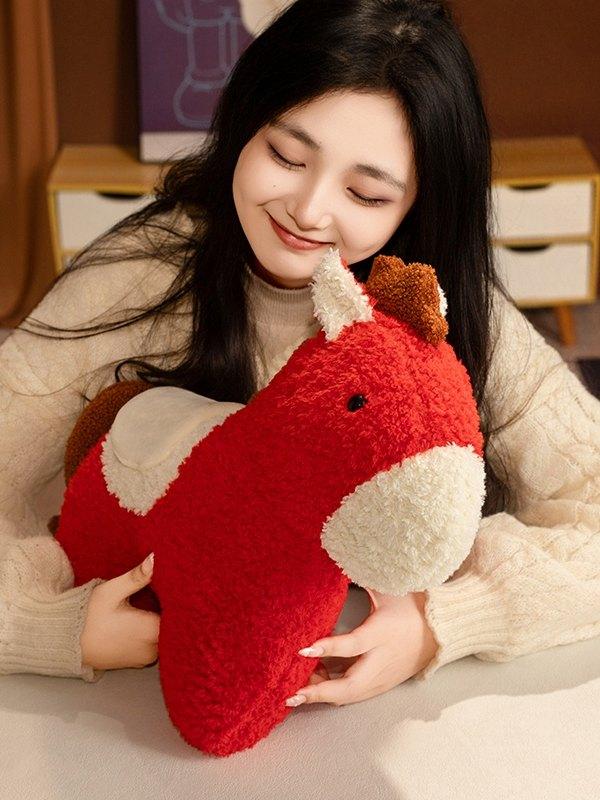 붉은 말 인형 2026년 마스코트 귀여운 레드 조랑말 병오년 사진촬영 - 상세 이미지 3