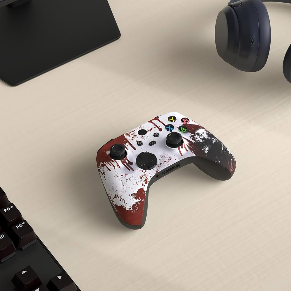 Microsoft Xbox Series X /S & One용 커스텀 컨트롤러z 무선 컨트롤러 - 소프트 터치 느낌 시리즈 컨트롤러(X 블러디 좀비) X/S Blue - 상세 이미지 2