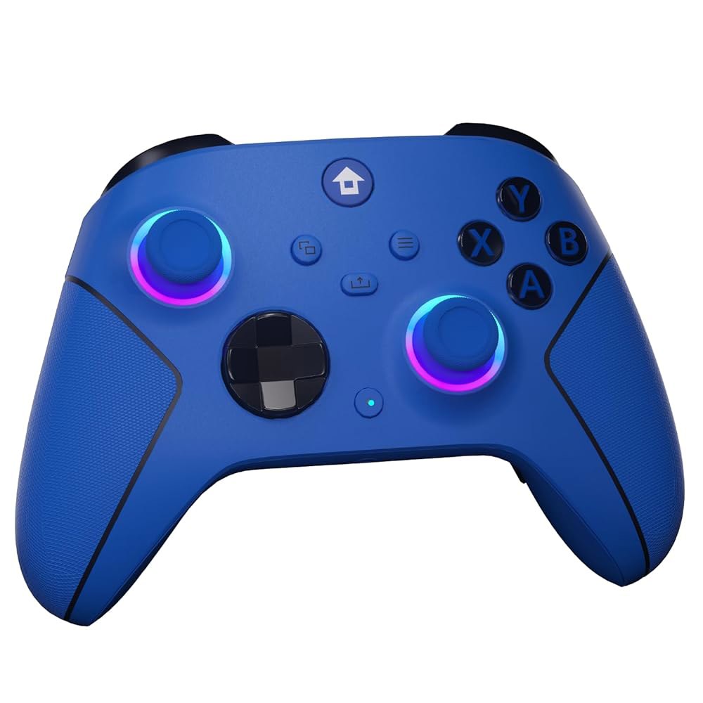 유유 무선 2.4GHz 컨트롤러, Xbox 컨트롤러용 7가지 색상 RGB 조명, One Series X|S, 콘솔, Steam PC Windows, 1000mAh 배터리 / 듀얼 - 상품 이미지