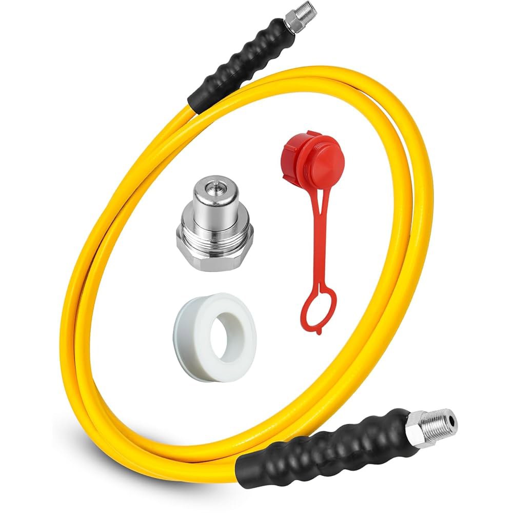 6피트 10000psi 고압 유압 호스 CH-604 커플러 3/8인치 NPT 나사산, 1/4인치 ID x 나사산 어셈블리 노란색 6FT Black - 상품 이미지