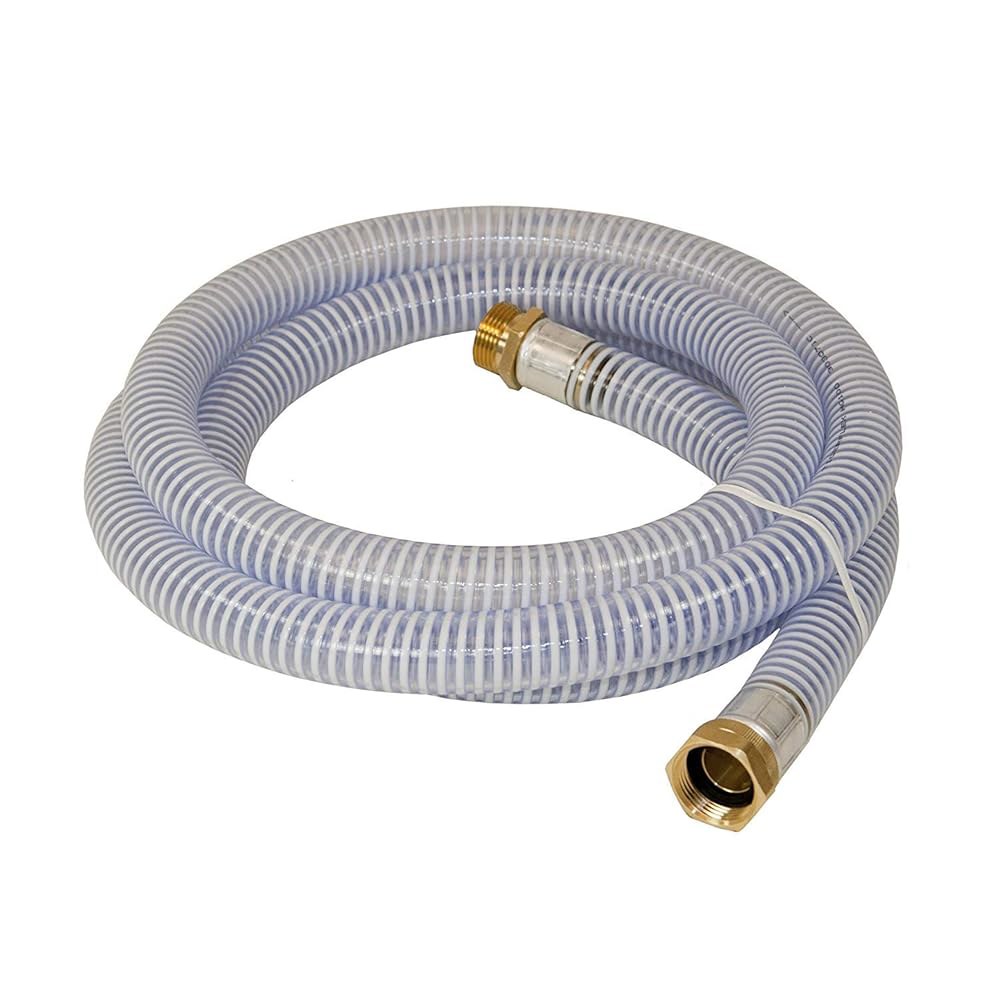 애보트 고무 1241-1000-20 PVC 물 흡입 1인치 x 20피트 이송 호스 나사 결합, 투명/흰색 - 상품 이미지
