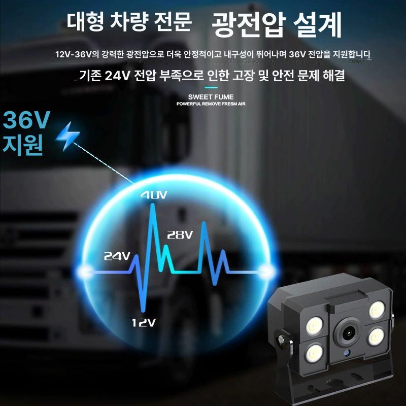 중장비 무선카메라 어라운드뷰 후방 자기흡입식 룸미러 굴삭기 블랙박스 채널 탑차 주차 트럭 - 상세 이미지 3
