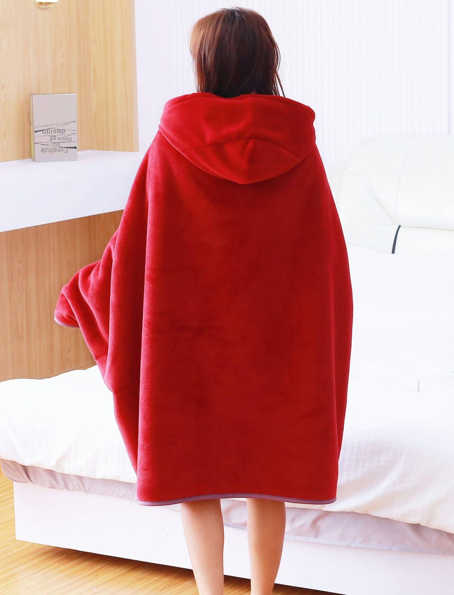 후드 담요 입는 망토 사무실 어깨 블랭킷 학생 겨울 모자 - 상세 이미지 5