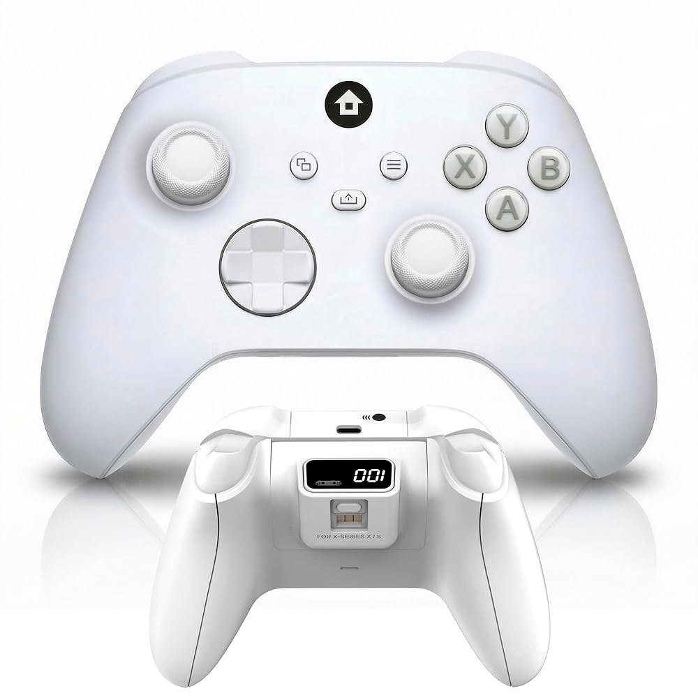 Xbox 시리즈 X 및 S, One Windows PC와 호환되는 ECUbit 무선 게이밍 컨트롤러, 1400mAh 충전식 배터리 LED 전원 디스플레이, 듀얼 진동, USB C - 상품 이미지