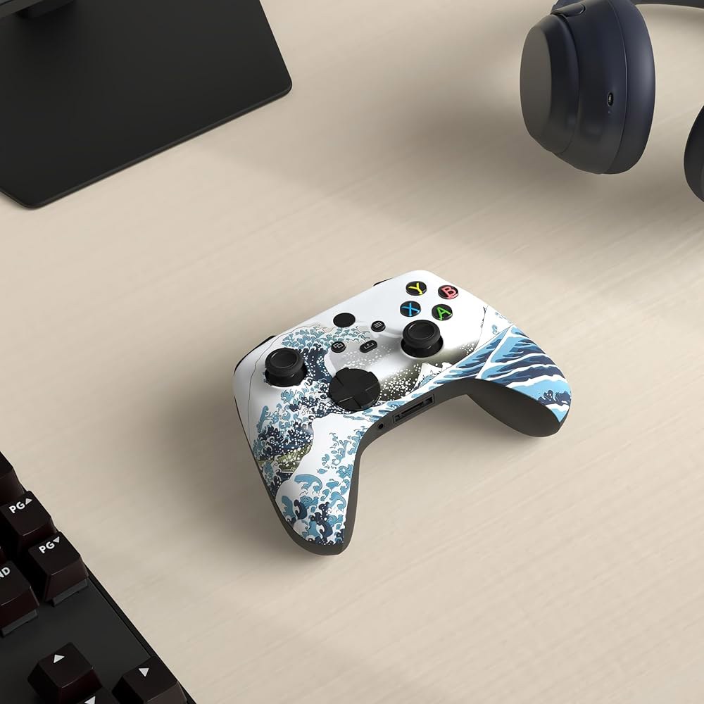 Microsoft Xbox Series X /S & One용 커스텀 컨트롤러z 무선 컨트롤러 - 소프트 터치 느낌 컨트롤러(X 웨이브) X/S Blue - 상세 이미지 2