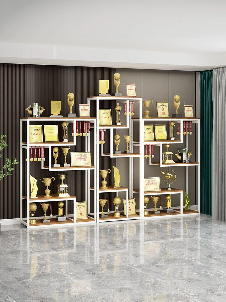 트로피 진열장 상장 전시대 거실 장식장 라이트월넛 120x30x185 - 상세 이미지 5