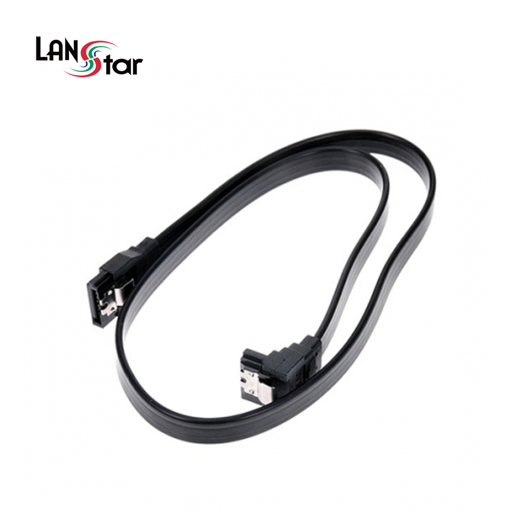 랜스타 LS-SATA3I-0.5M SATA3 케이블 평면 LOCK 일자 클립형 50CM - 상품 이미지