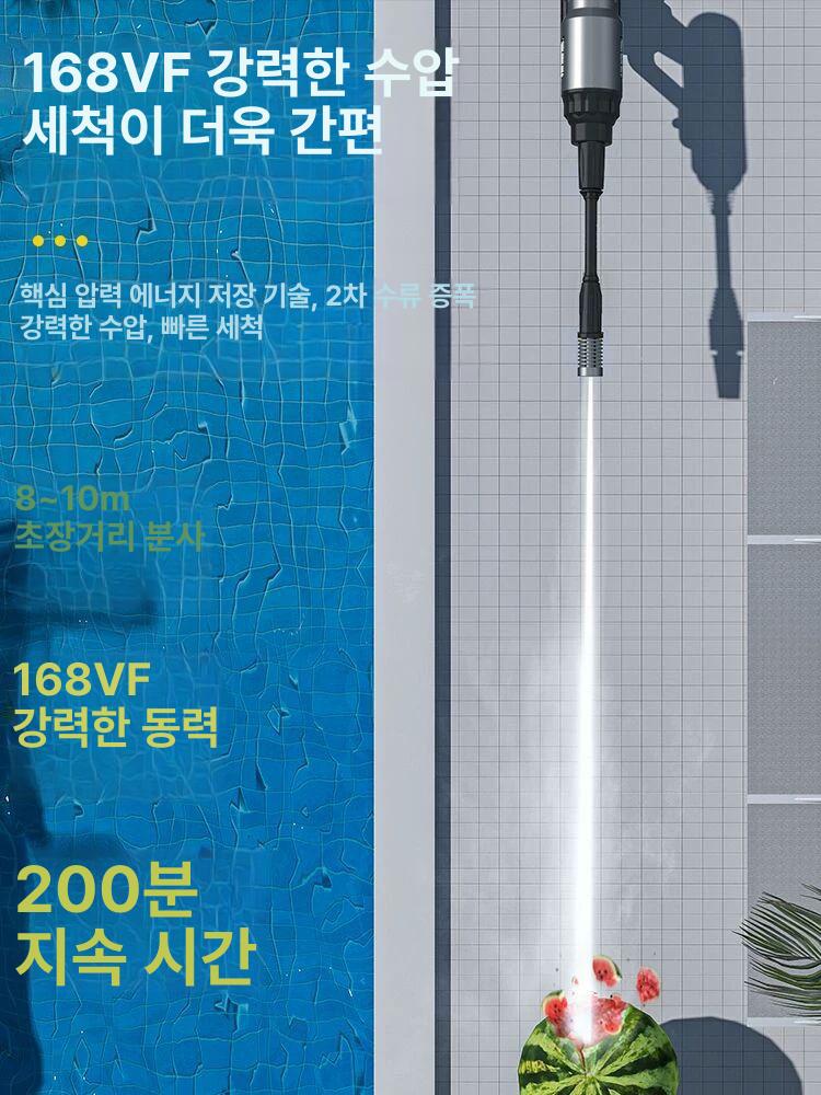 충전식 고압세척기 세차용 가정용 호스 세차기 세차건 산업용 물총 충전 휴대용 분사식 - 상세 이미지 4