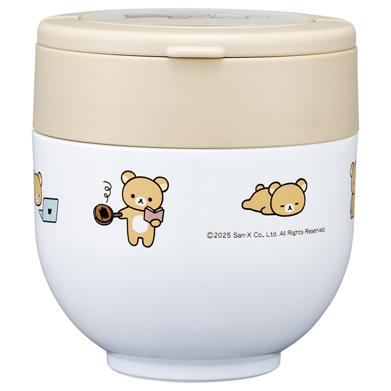 스케이터 리락쿠마 캐릭터 항균 접이식 핸들 스테인리스 돈부리 보온 보냉 도시락 540ml LDNO6AG - 주방·식기 - 하카타몰