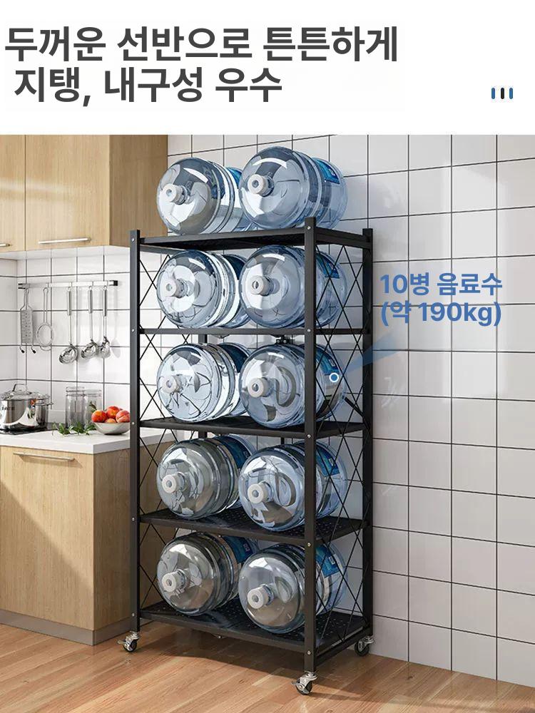 무볼트 철제 선반 원터치 앵글 펜트리 선반장 탄소강 수납장 철제접이식폴딩다용도무볼트 웨건 - 상세 이미지 4